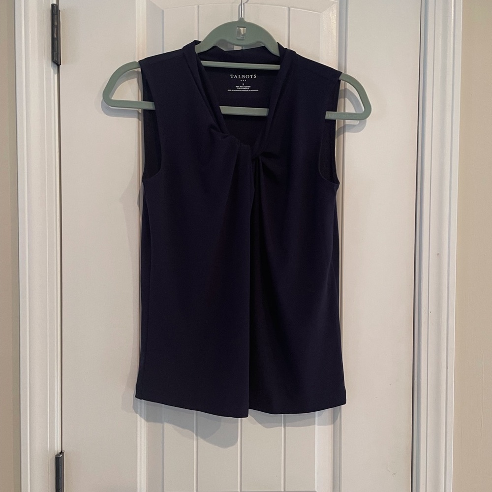 Sleeveless Navy Blouse NWT Size:Small - Picture 2 of 6
